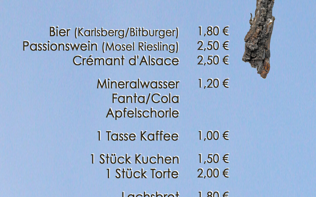 Speisekarte Passionscafé